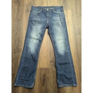 Levis 527 Jeans Mens‎ 38x32 Blue Bootcut High Rise Dark Wash Stretch Faded Denim